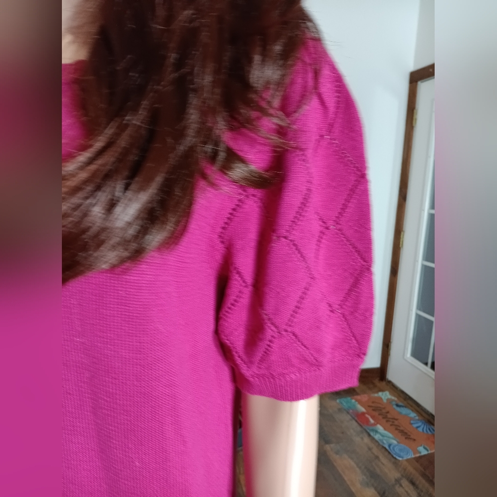 Women's Magenta Knit Top - Picture 7 of 11